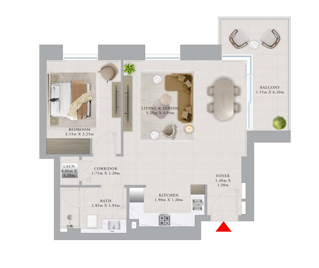 1 Bedroom Floor Plan